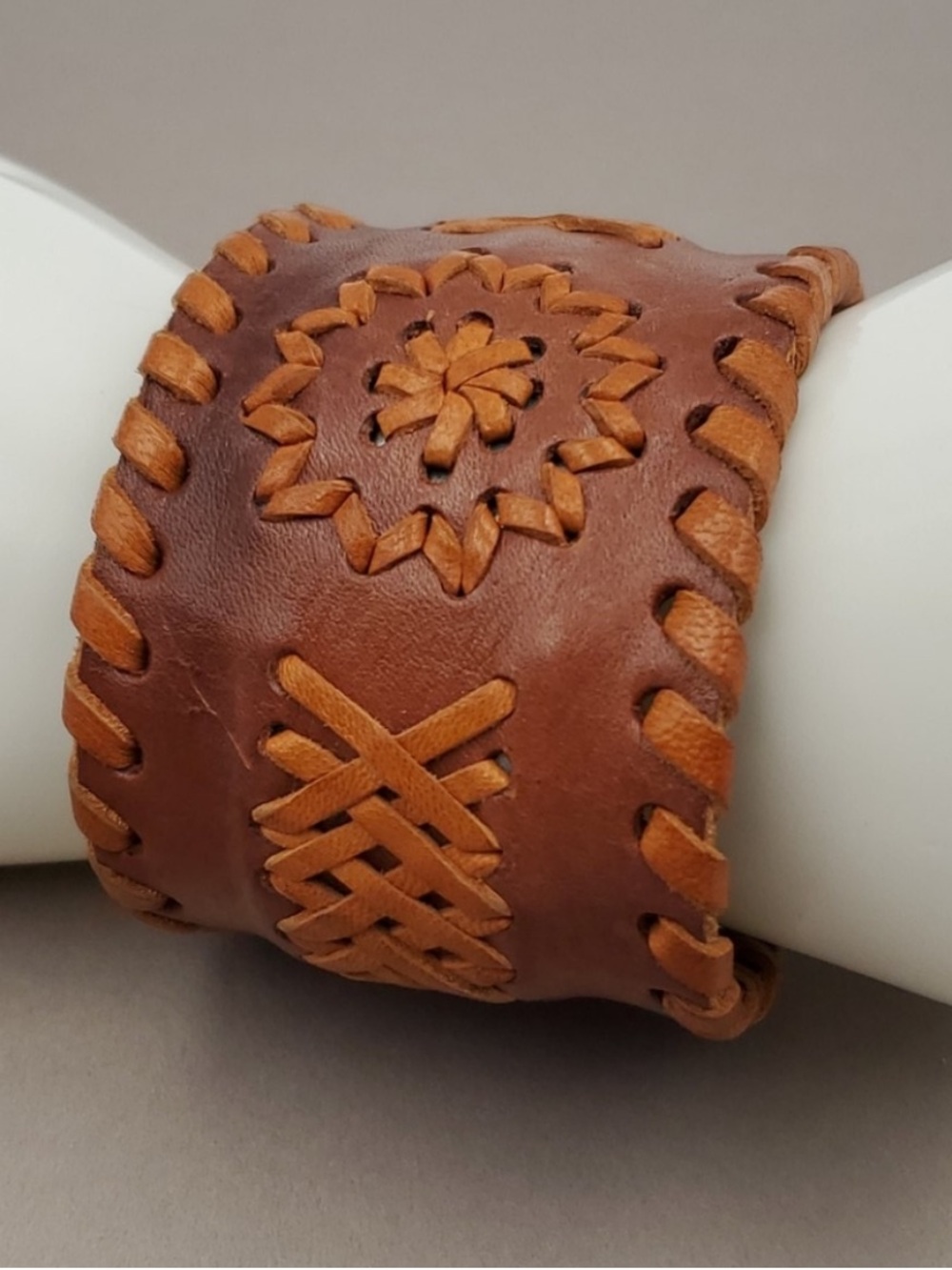 Genuine Leather Braided Cuff Bracelet